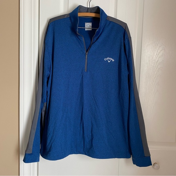 Callaway Weather Series 1/4 Zip Blue and Gray Pullover L Athletic Golf Sports - Picture 1 of 10